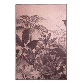 Habitat Floral Print Velvet Rug - Blush Pink (H160 x W230cm)