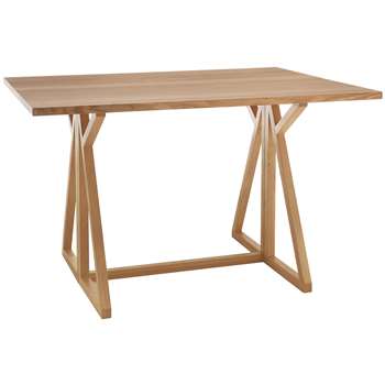 Habitat Heath Wood Effect 4 Seater Folding Table - Oak (H72.5 x W120 x D25cm)