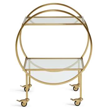 Habitat Kayleigh Drinks Trolley - Brass (H75 x W40.5 x D66cm)