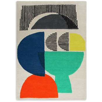 Habitat Mid Century Geo Wool Rug - Multi (H160 x W230cm)