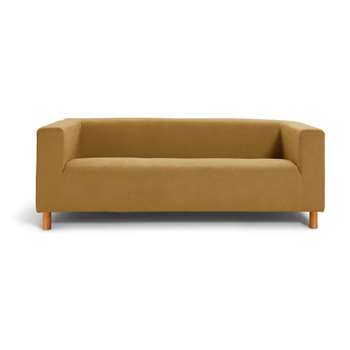 Habitat Moda 3 Seater Velvet Sofa - Mustard (H64.5 x W178 x D83cm)