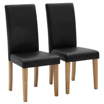 Habitat Pair of Midback Dining Chairs - Black (H95 x W44 x D54cm)