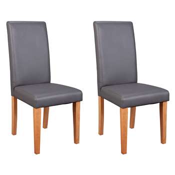 Habitat Pair of Midback Dining Chairs - Charcoal (H95 x W44 x D54cm)