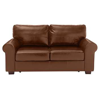 Habitat Salisbury 2 Seater Leather Sofa Bed - Tan (H90 x W180 x D94cm)