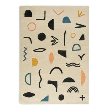 Habitat Symbols Wool Rug - Multicoloured (H120 x W170cm)