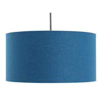 Habitat Tannie Linen Drum Shade - Blue (H18 x W35 x D35cm)