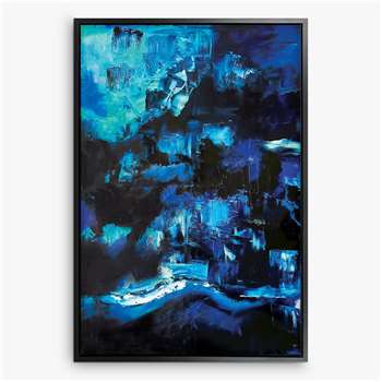 Helena Izett - Blue Abstract Framed Canvas Print (H94 x W64 x D3cm)