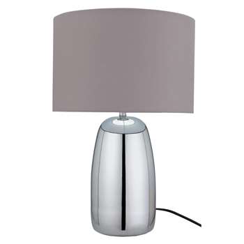 HOME Largo Touch Table Lamp - Grey & Chrome (43.5 x 28cm)