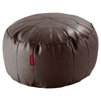 Argos Home Moroccan Leather Effect Footstool - Chocolate (H30 x W60 x D60cm)