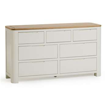 Hove Natural Oak & Painted Chest of Drawers (H77 x W139 x D43cm)