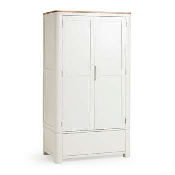 Hove Natural Oak & Painted Double Wardrobe (H193 x W106 x D63cm)