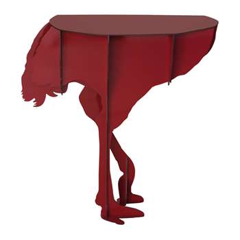 ibride - Mobilier de Compagnie - Ostrich Wall Console - Glossy Red (H76 x W71 x D25cm)
