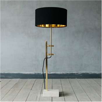 Jasper Marble And Gold Floor Lamp (H98 x W20 x D12.5cm)