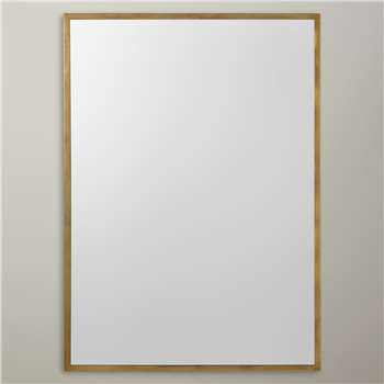 John Lewis Antique Brass Edged Mirror, Rectangular, 107 x 76cm