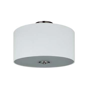 John Lewis & Partners Jamieson Semi-Flush Ceiling Light, Satin Nickel (H23.5 x W35.5 x D35.5cm)
