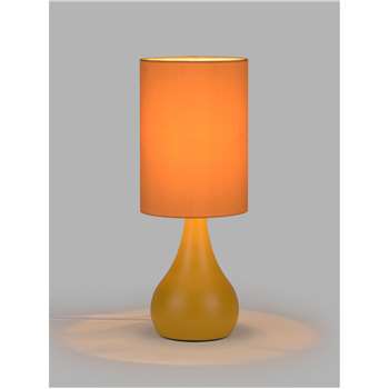 John Lewis & Partners Kristy Touch Table Lamp, Ochre (H36 x W14 x D14cm)