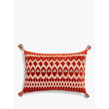 John Lewis & Partners Kuva Cushion, Red Brick (H40 x W60cm)