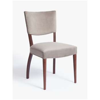 John Lewis & Partners Parisian Velvet Dining Chair, FSC Certified (Beech), Grey (H85.5 x W48.5 x D59cm)