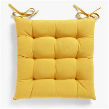 John Lewis & Partners Plain Seat Pad, Ochre (H43 x W43cm)