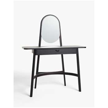 John Lewis & Partners Rattan Dressing Table and Mirror, Black (H133.5 x W105 x D46cm)