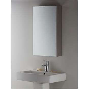 John Lewis & Partners Single Mirrored Bathroom Cabinet, Silver (H70 x W40 x D15cm)