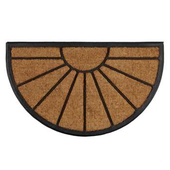John Lewis & Partners Sunburst Rubber and Coir Door Mat Rug (H45 x W75cm)