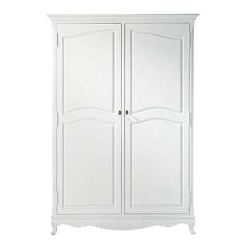 JOSÉPHINE White Paulownia Wardrobe (H190 x W130 x D55cm)