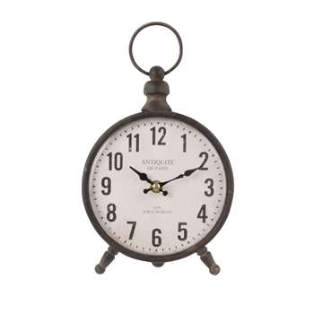 Julietta - Black Metal and White Paper Desk Clock (H28 x W16.5 x D4.5cm)