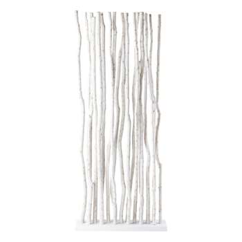 JUNGLE teak folding screen in white (H180 x W87 x D20cm)