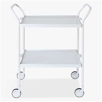 Kaymet Modern Tea Trolley, Silver (H65 x W53.5 x D35.5cm)