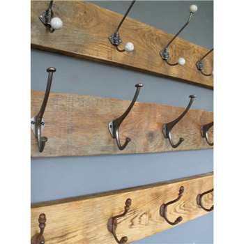 Kentucky Oak Coat Racks Salvaged From American Railroad (13 x 90cm)