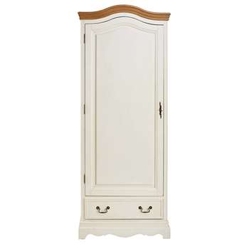 LEONTINE 1 Door 1 Drawer Bonnetiere Wardrobe In Cream (H200 x W80 x D50cm)