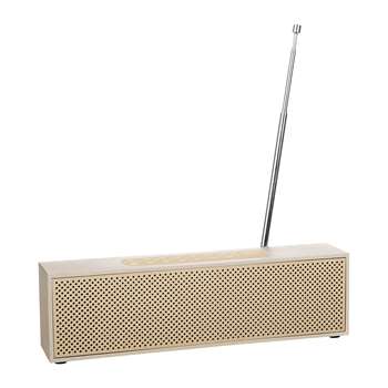 Lexon - Titanium LED Clock Radio - Soft Gold (H7.4 x W25 x D4cm)