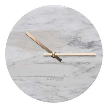 Zuiver Marble Time Wall Clock in White (Diameter 25cm)