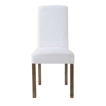 Margaux Washed linen chair cover in white (100 x 47cm)