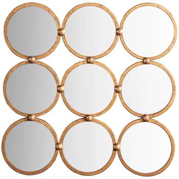 Marlene Mirror, 69 x 69cm, Antique Gold Leaf (H69 x W69 x D3.5cm)