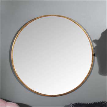 Melody Maison Large Round Gold Framed Wall Mirror (Diameter 80cm)