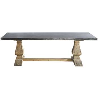 LOURMARIN Metal and recycled wood dining table W 240cm
