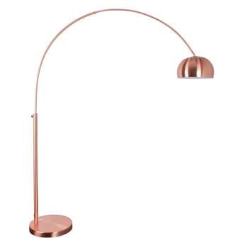 Zuiver Metal Bow Floor Lamp in Copper (H190-205 x W39cm)