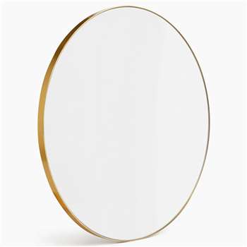 Milan Small Round Mirror, Antique Brass (Diameter 55cm)