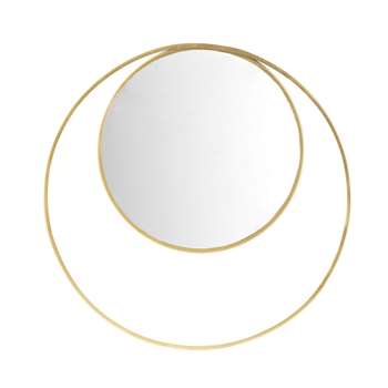 MIRADA Round Mirror with Gold Metal Double Frame (Diameter 90cm)