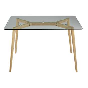 MIRAGE Oak and glass dining table (75 x 100cm)