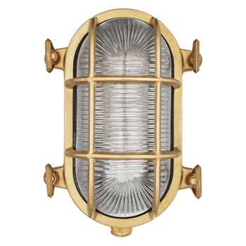 Nordlux Bulkhead Outdoor Wall Light, Brass (12.5 x 19cm)