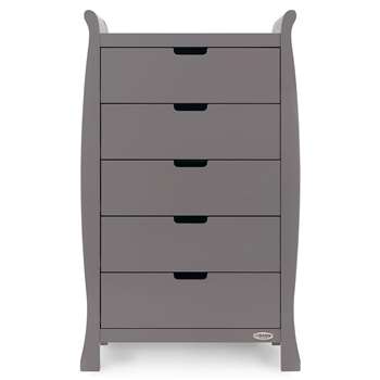 Obaby Stamford Tall Chest of Drawers - Taupe Grey (H130.5 x W79 x D40cm)