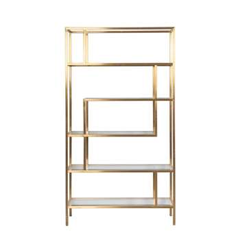 Otto Brass Shelf Unit (H180 x W100 x D35cm)