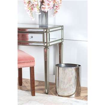 Oval Bin / Planter - Chrome (H35 x W30 x D20cm)