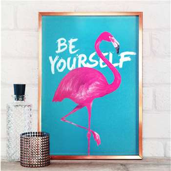 Paper Plane - Be Yourself Flamingo Print, A4 (H29.7 x W21cm)
