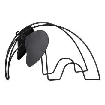 PAROW Black metal wire elephant ornament (H16 x W12 x D11.5cm)