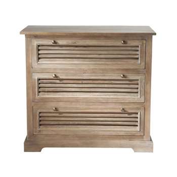 PERSIENNES Distressed mango wood chest of drawers (80 x 85cm)