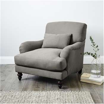 Petersham Cotton Armchair, Silver Cotton (88 x 95cm)